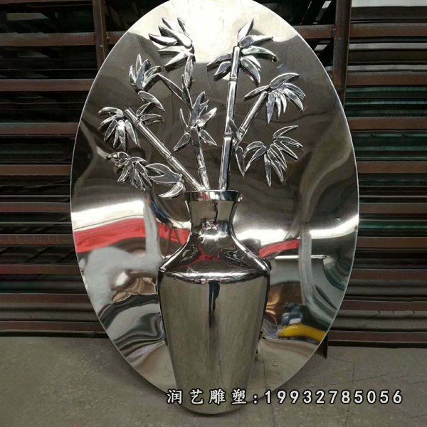 街道不锈钢花瓶雕塑