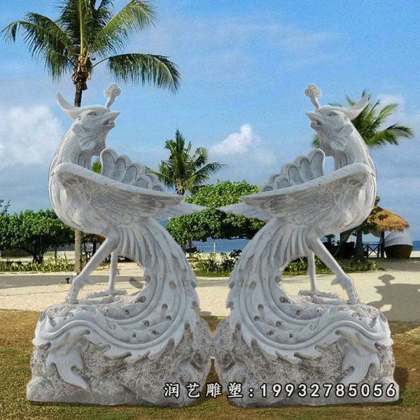 商业街凤凰动物石雕