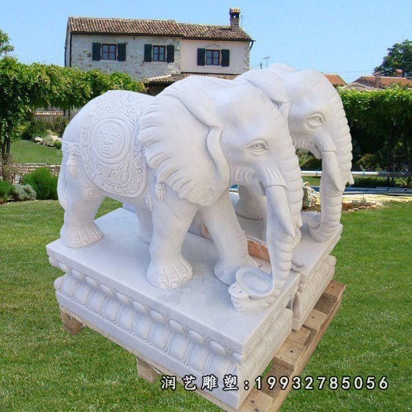 酒店大象动物石雕
