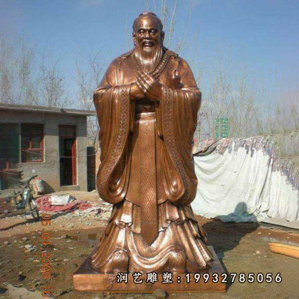 小区孔子人物铜雕