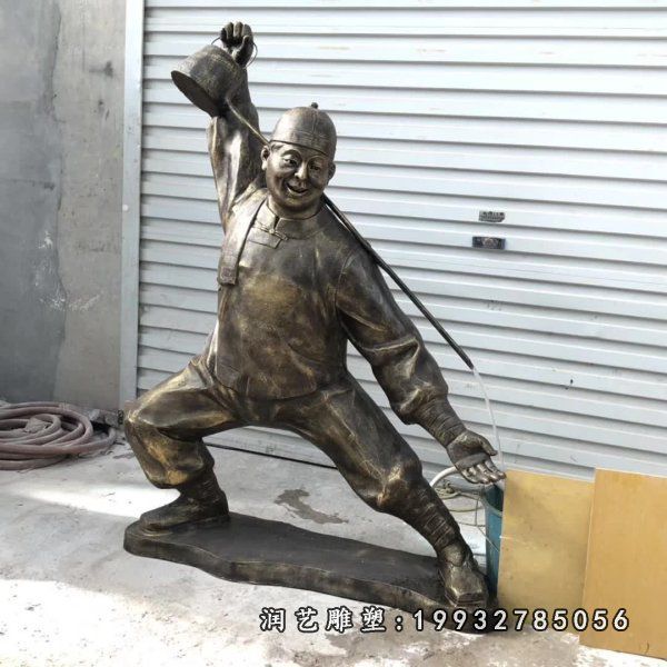 景区茶文化人物铜雕