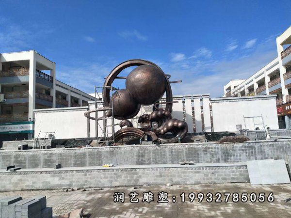 街道葫芦景观铜雕