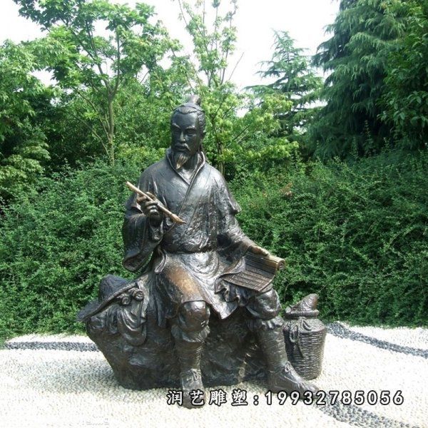 草坪姜太公人物铜雕