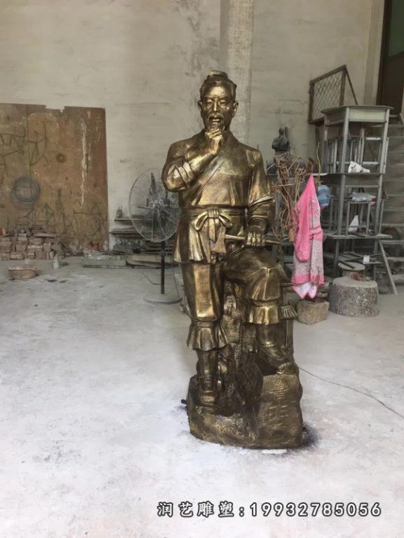 企业鲁班人物铜雕