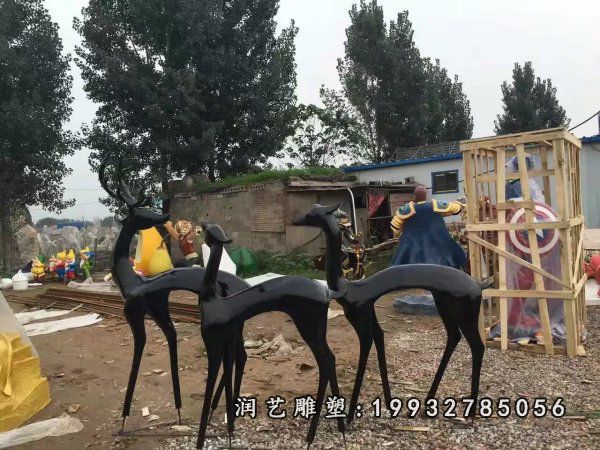 商场动物鹿铜雕