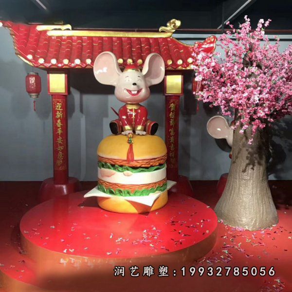 景区玻璃钢老鼠雕塑