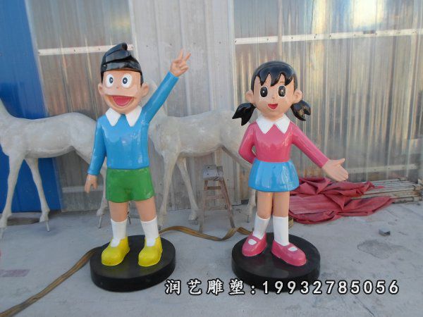 园林玻璃钢哆啦A梦雕塑