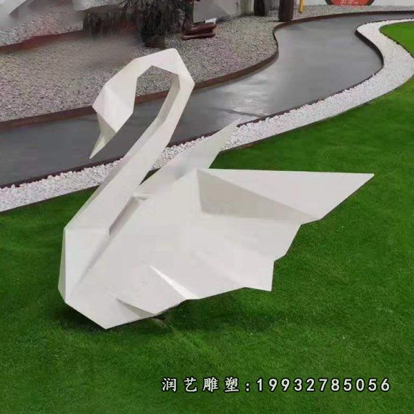 景区不锈钢天鹅动物雕塑