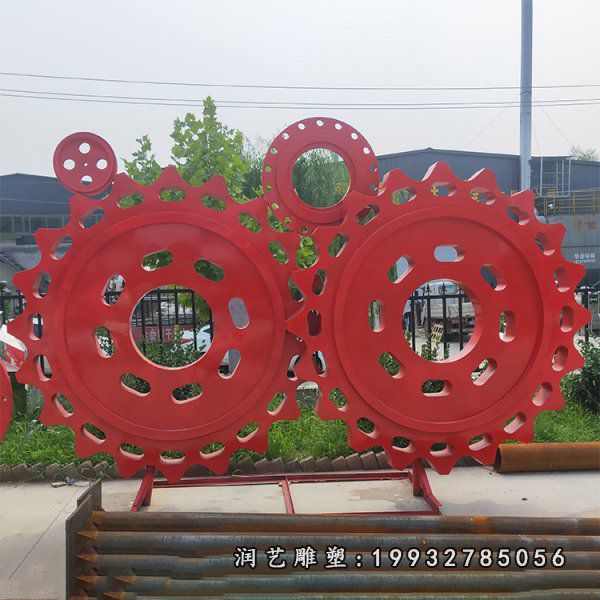 商业街不锈钢齿轮雕塑
