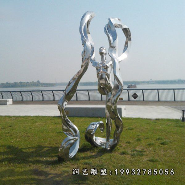 公园不锈钢跳舞人物雕塑