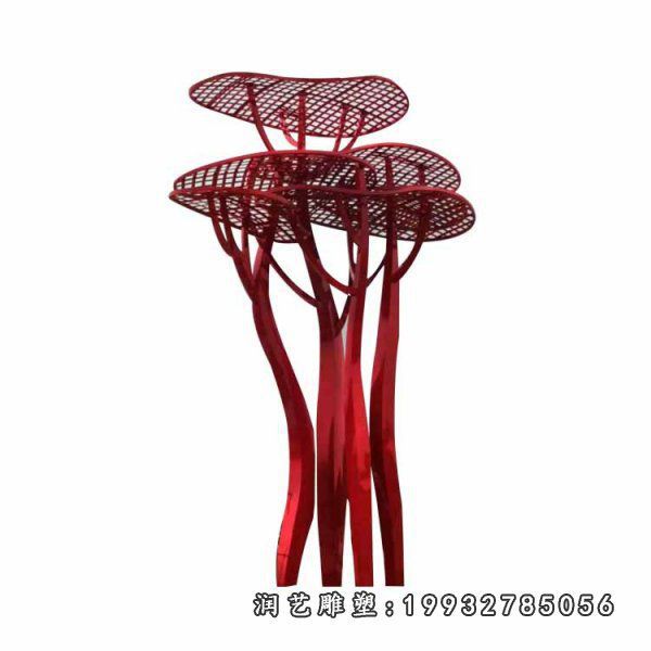 广场不锈钢蘑菇雕塑