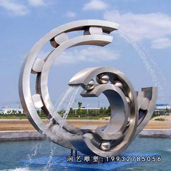 酒店不锈钢喷泉雕塑