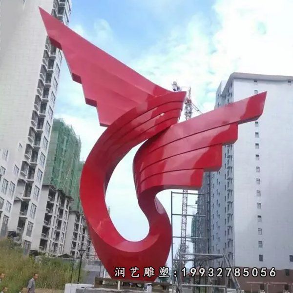 广场不锈钢飘带雕塑