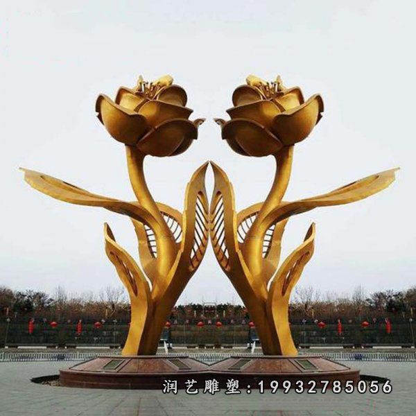 庭院不锈钢紫荆花雕塑