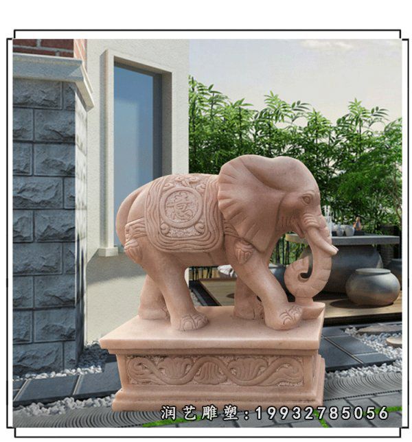 酒店动物大象石雕