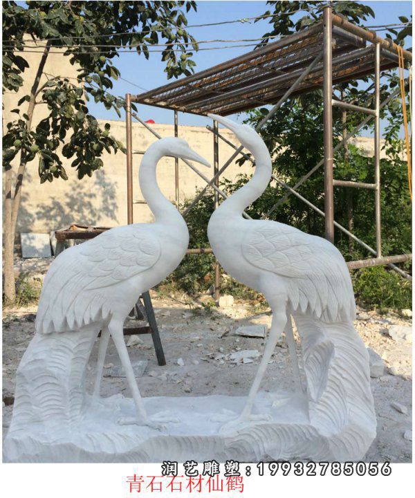 企业仙鹤动物石雕