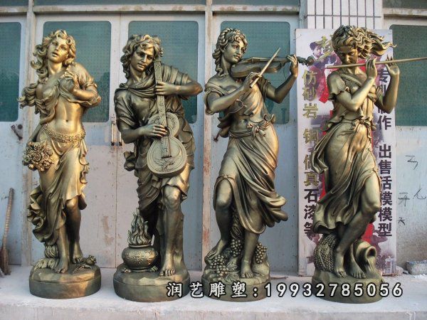 景区西方人物铜雕