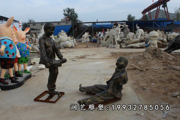 校园儿童人物铜雕