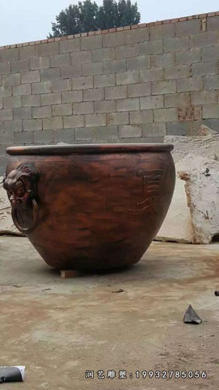 街道景观水缸铜雕