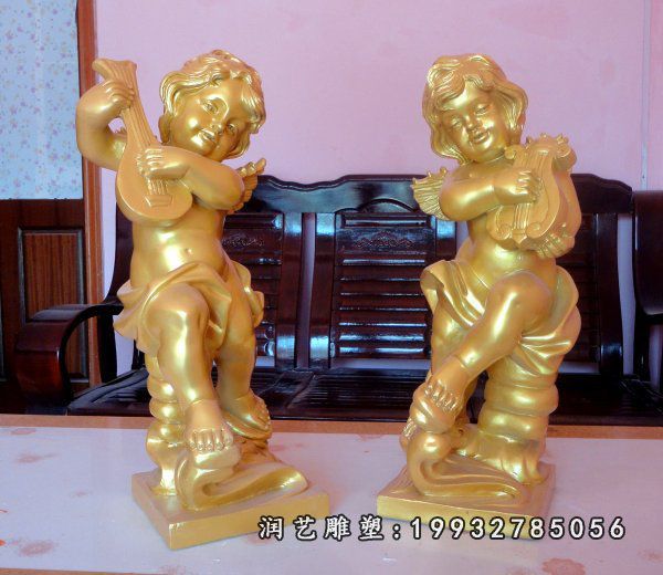 商业街人物天使铜雕