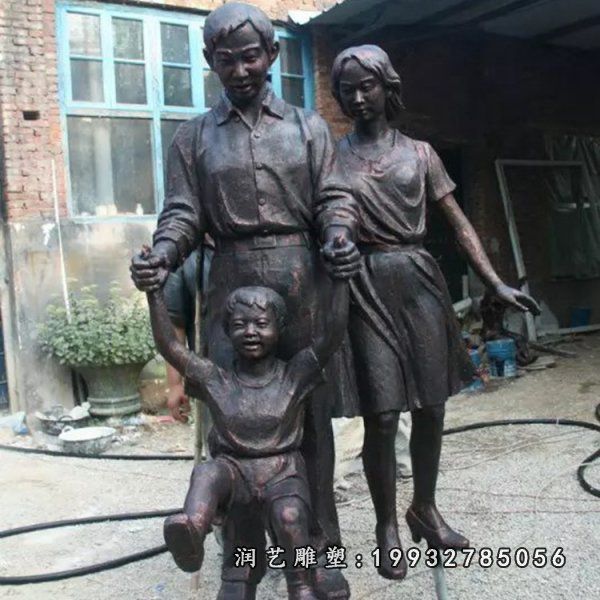 企业一家人铜雕