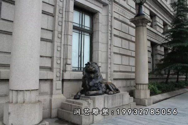 酒店动物狮子铜雕