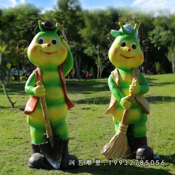 广场玻璃钢毛毛虫雕塑