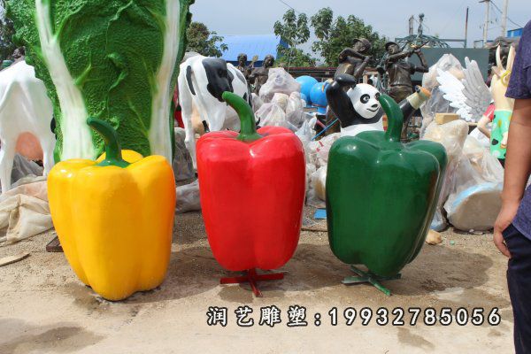 城市玻璃钢彩椒雕塑