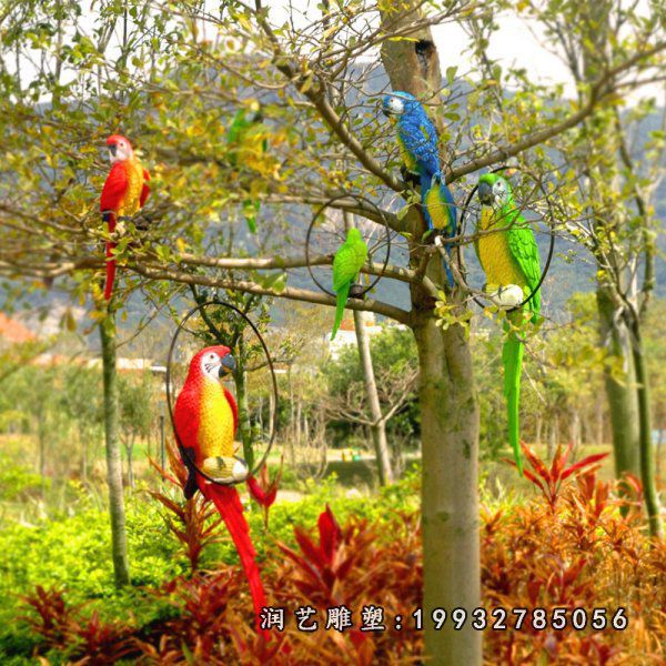 企业玻璃钢鹦鹉雕塑