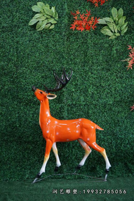 学校玻璃钢梅花鹿雕塑