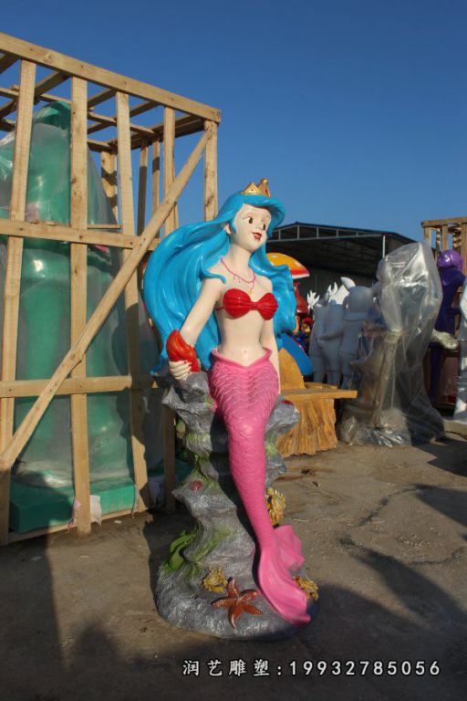 小区玻璃钢美人鱼雕塑