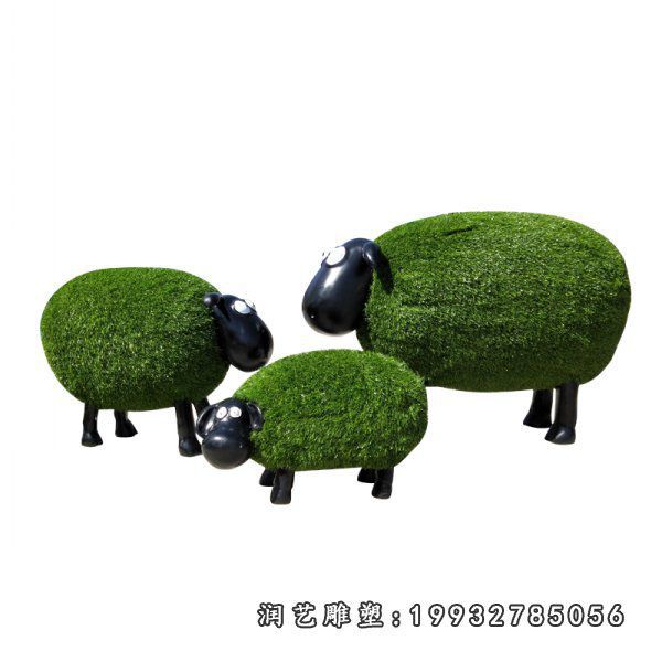 城市玻璃钢羊动物雕塑