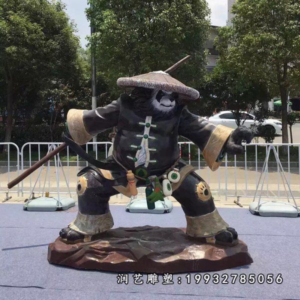 庭院玻璃钢功夫熊猫雕塑