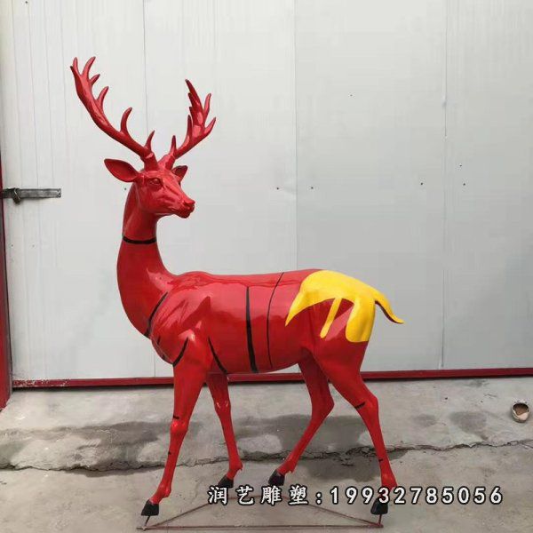 学校玻璃钢鹿动物雕塑