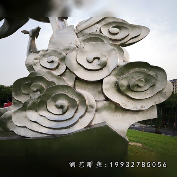 商场不锈钢祥云雕塑
