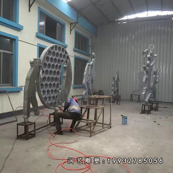 公园不锈钢打高尔夫雕塑