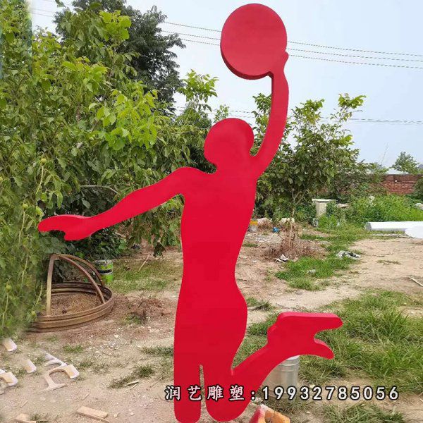 酒店不锈钢打篮球雕塑