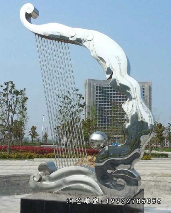企业不锈钢乐器雕塑