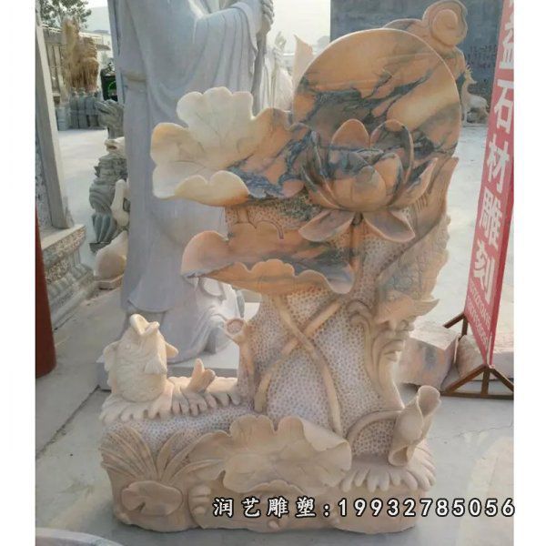 公司景观荷花石雕