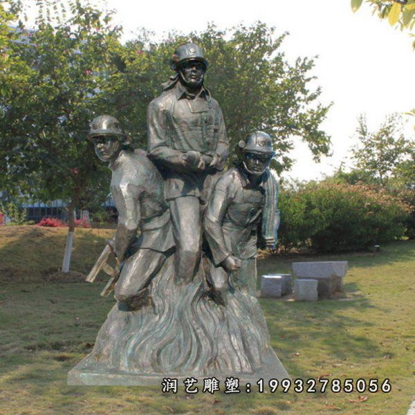 庭院消防人物铜雕
