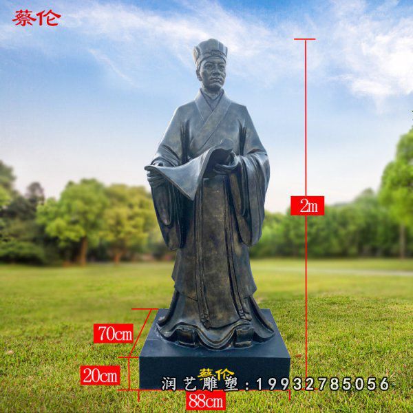 庭院人物蔡伦铜雕