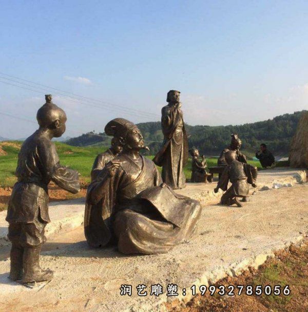 景区古代人物铜雕