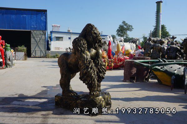 公司动物猩猩铜雕