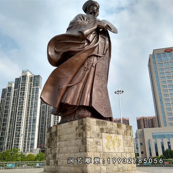 街道人物诸葛亮铜雕