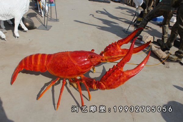 街道玻璃钢龙虾雕塑