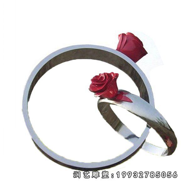 公园不锈钢戒指雕塑