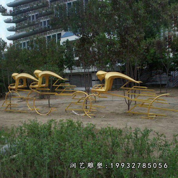 企业不锈钢运动人物雕塑