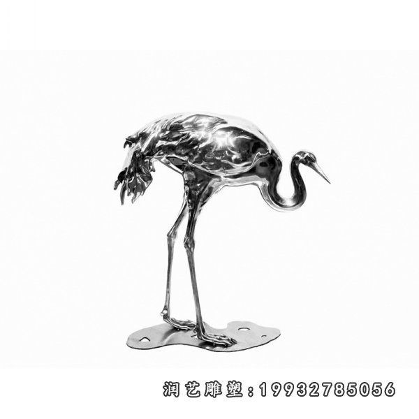企业不锈钢仙鹤雕塑