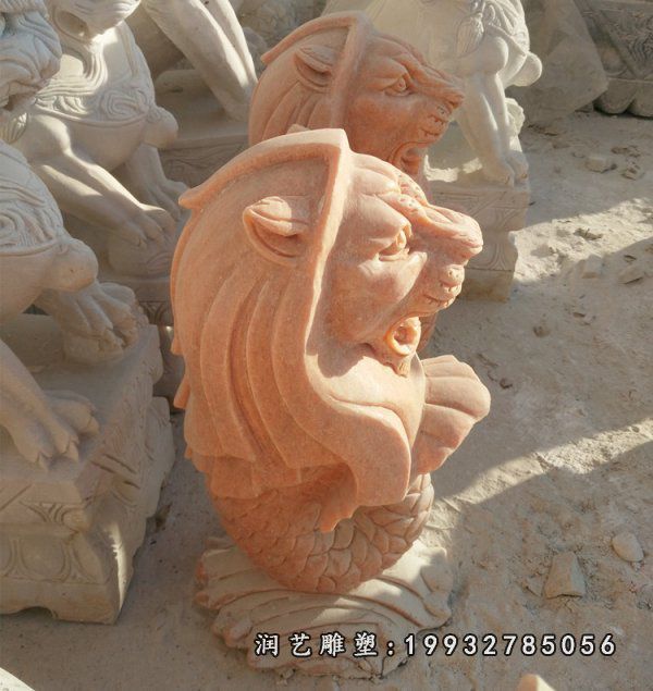 景区动物鱼尾狮石雕