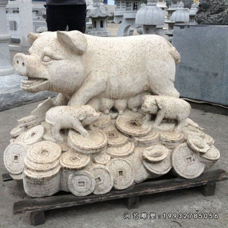 企业动物猪石雕